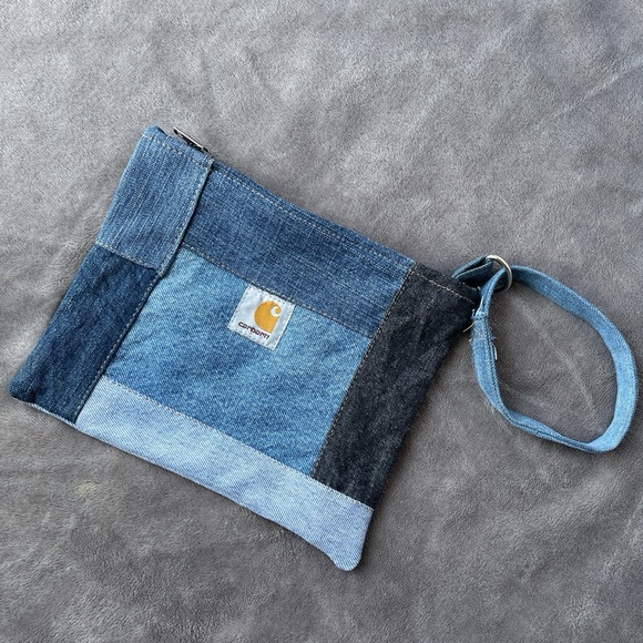 Carhartt Clutch Denim Patchwork Bag 👖 - Picture 1 of 4